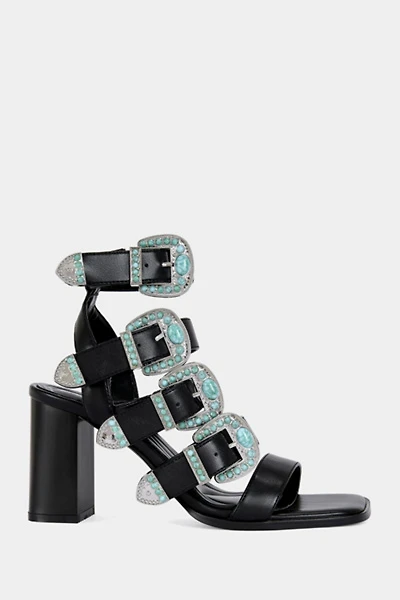 Azalea Wang Raeanne Western Buckle Block Sandal