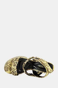 Azalea Wang Tarynn Snake Print Block Platform Heel
