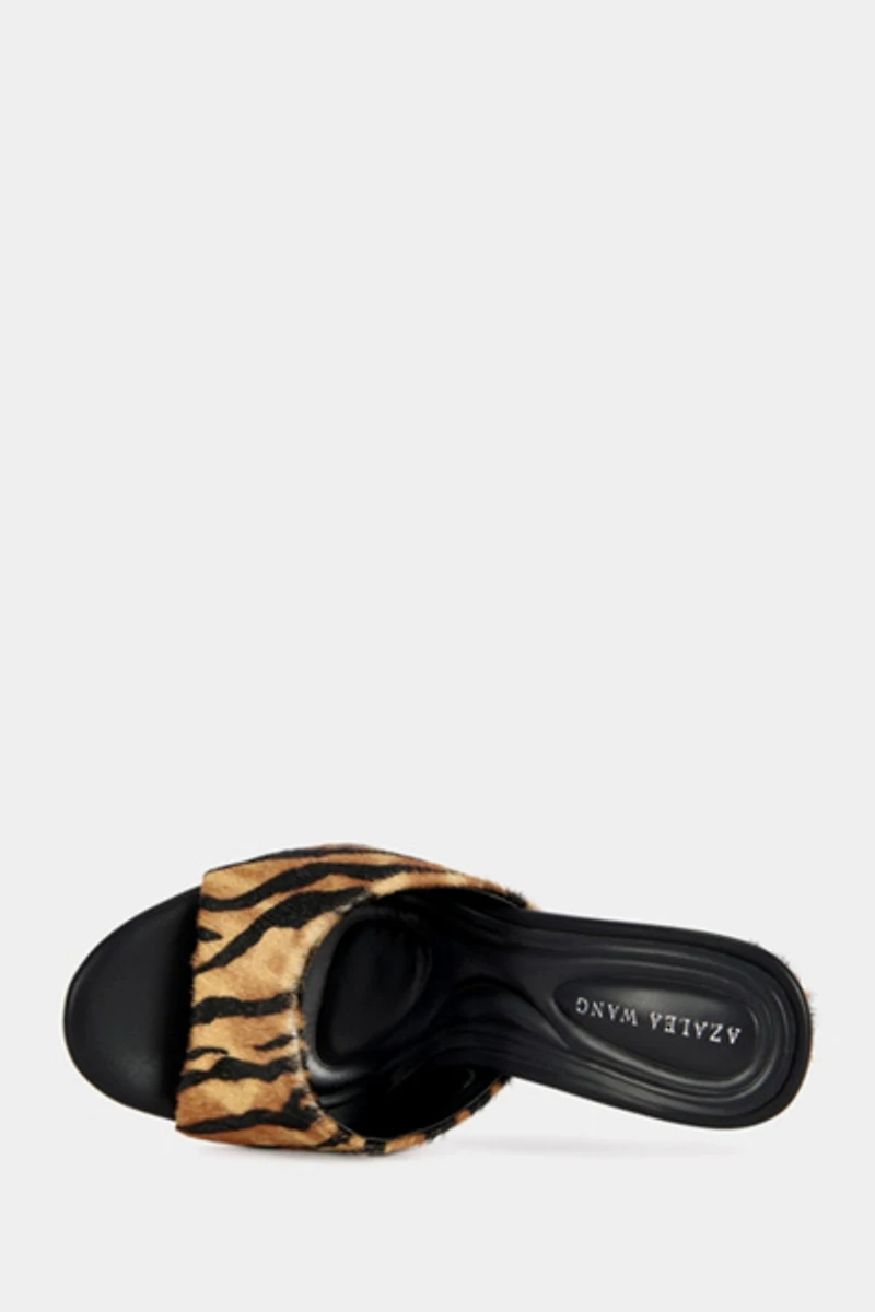 Azalea Wang Vasa Tiger Print Wedge Sandal