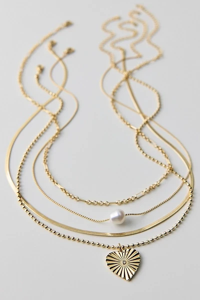 Grace Heart Pendant Layering Necklaces Set