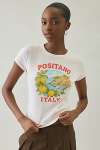 Positano Graphic Cotton Slim Tee