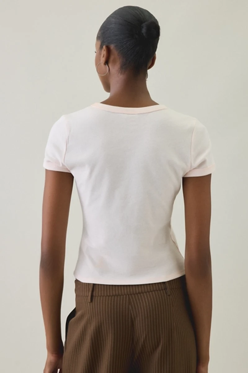Positano Graphic Cotton Slim Tee