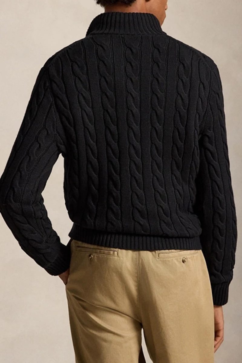 Polo Ralph Lauren Cable Knit Cotton Half-Zip Sweater