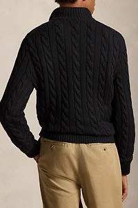 Polo Ralph Lauren Cable Knit Cotton Half-Zip Sweater