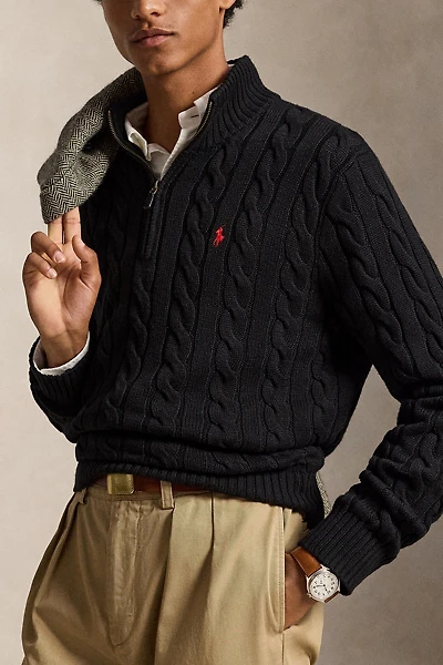 Polo Ralph Lauren Cable Knit Cotton Half-Zip Sweater