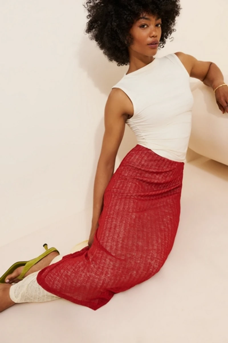 Vrg Grl Jil Sheer Maxi Skirt