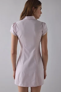On My Mind Tailored Short Sleeve Shirt Mini Dress