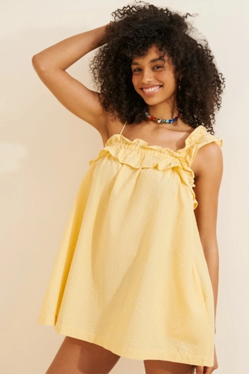 Celandine Ruffle Swing Mini Dress