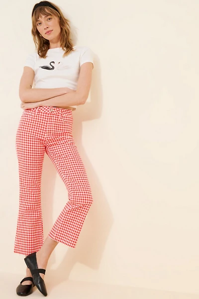 JUST BLACK DENIM High Rise Tonal Crop Flare Jeans