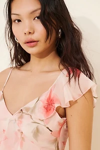 Kiss The Sky 90s Carrie Frilly Print Dress