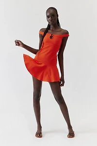 Sage Drop Waist Mini Dress