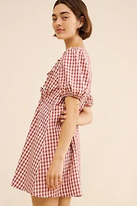 Glamorous Plaid Tie Mini Dress