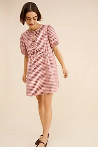 Glamorous Plaid Tie Mini Dress
