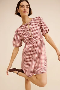 Glamorous Plaid Tie Mini Dress