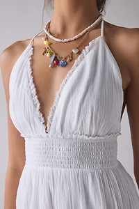 Phoebe Cotton Open-Back Halter Mini Dress