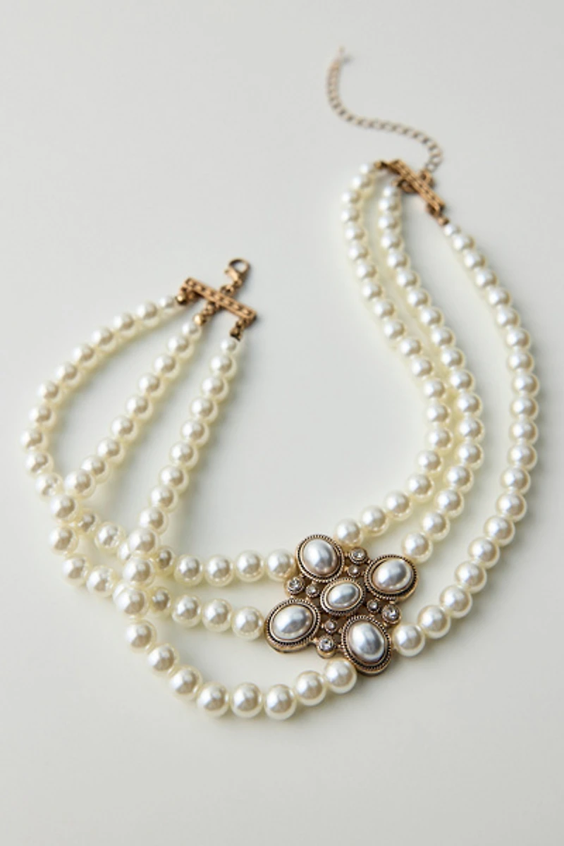 Danielle Multi-Strand Pearl Choker Necklace