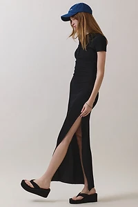 Personal Code Jenn Short Sleeve Collar Maxi Dress