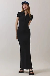 Personal Code Jenn Short Sleeve Collar Maxi Dress