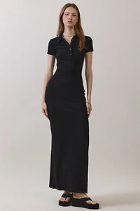 Personal Code Jenn Short Sleeve Collar Maxi Dress