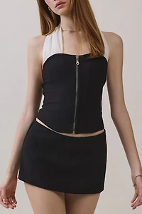 Personal Code Darcy Zip Up Corset Halter Top