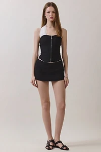 Personal Code Darcy Zip Up Corset Halter Top