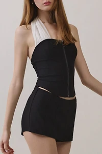 Personal Code Darcy Zip Up Corset Halter Top