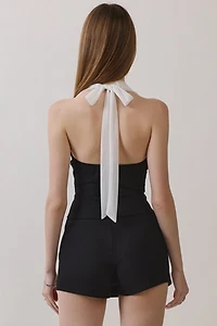 Personal Code Darcy Zip Up Corset Halter Top