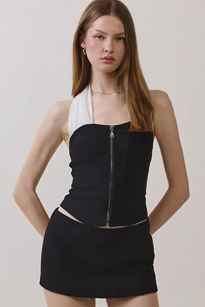 Personal Code Darcy Zip Up Corset Halter Top