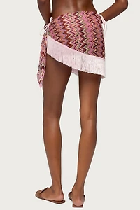 Edikted Lakelyn Fringe Zigzag Crochet Sarong