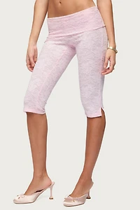 Edikted Talisa Foldover Lace Capri Leggings