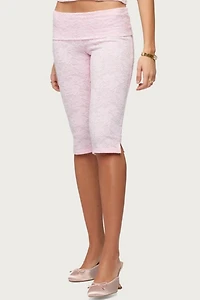 Edikted Talisa Foldover Lace Capri Leggings
