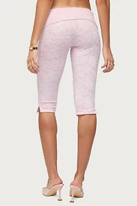 Edikted Talisa Foldover Lace Capri Leggings