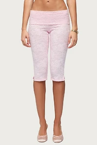 Edikted Talisa Foldover Lace Capri Leggings