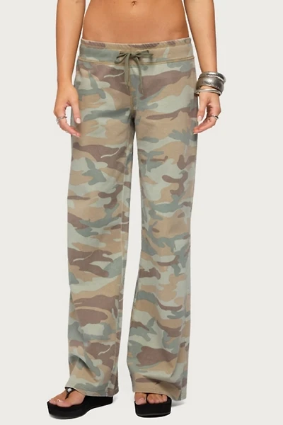 Edikted Kenan Straight Leg Camo Sweatpants