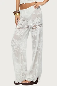 Edikted Milaya Sheer Crochet Straight Leg Pants