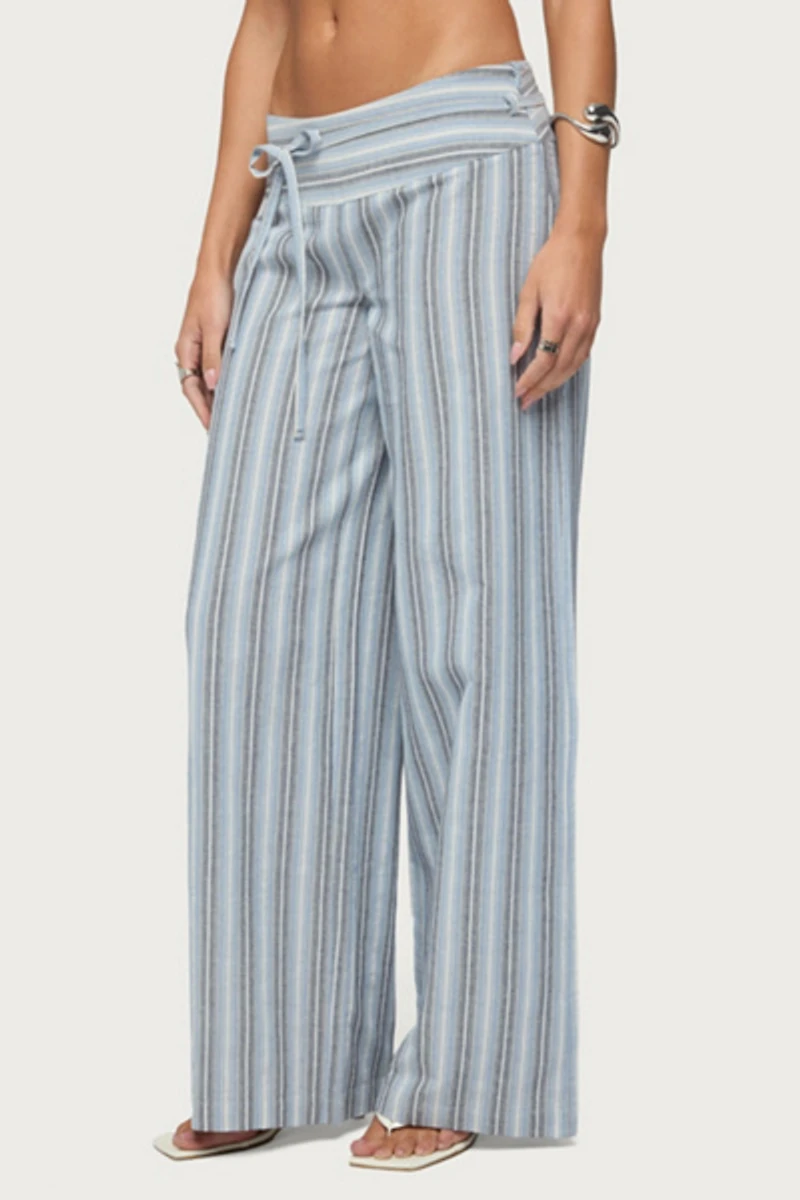 Edikted Chera Striped Wide Leg Pants