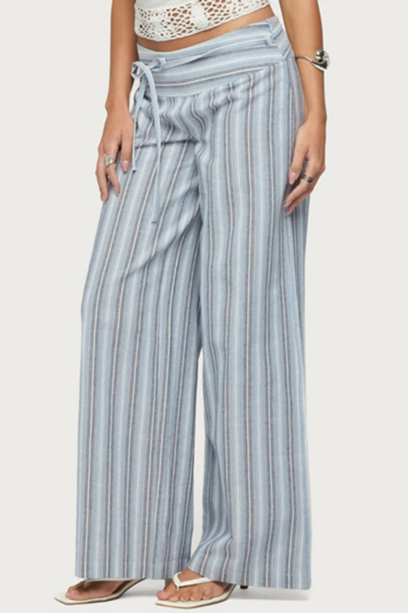 Edikted Chera Striped Wide Leg Pants