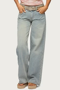 Edikted Quintie Mid Rise Straight Leg Jeans