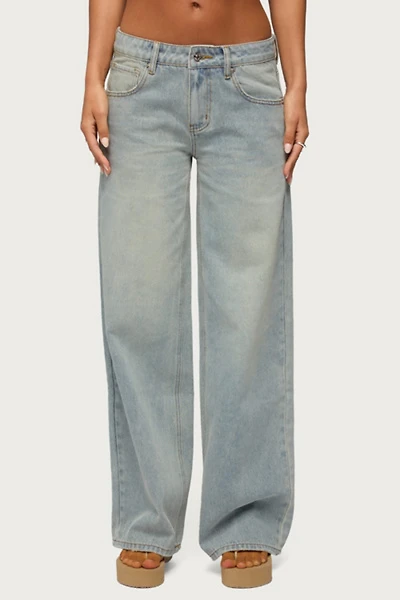Edikted Quintie Mid Rise Straight Leg Jeans