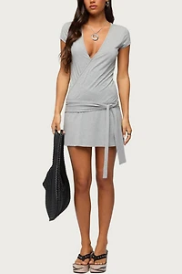 Edikted Winnie Tie Wrap Mini Dress