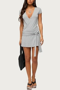 Edikted Winnie Tie Wrap Mini Dress