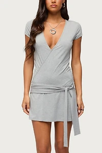 Edikted Winnie Tie Wrap Mini Dress