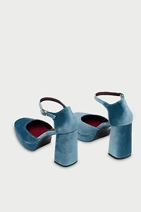 Flabelus Velvet Flamenco Platform Heels
