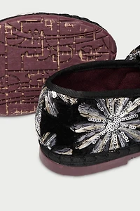 Flabelus Lyra Petal Embroidered Mary Janes