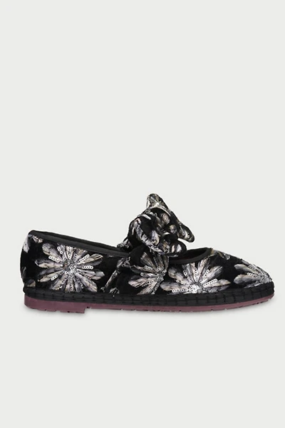 Flabelus Lyra Petal Embroidered Mary Janes
