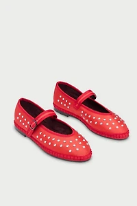 Flabelus Mae Silk Mary Janes