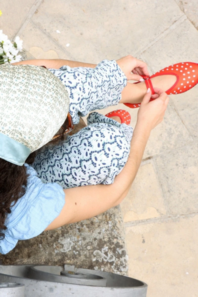 Flabelus Mae Silk Mary Janes