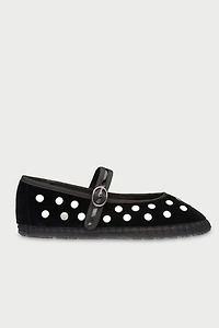 Flabelus Mae Silver Studded Mary Janes