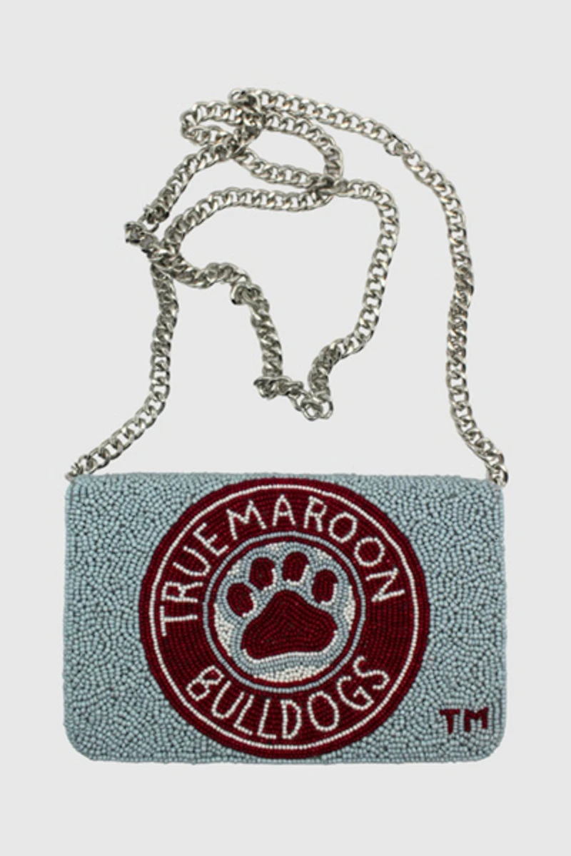 Mississippi State University Beaded Crossbody Bag
