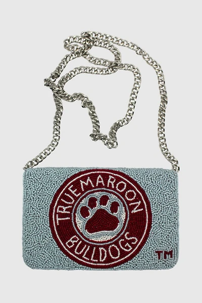 Mississippi State University Beaded Crossbody Bag